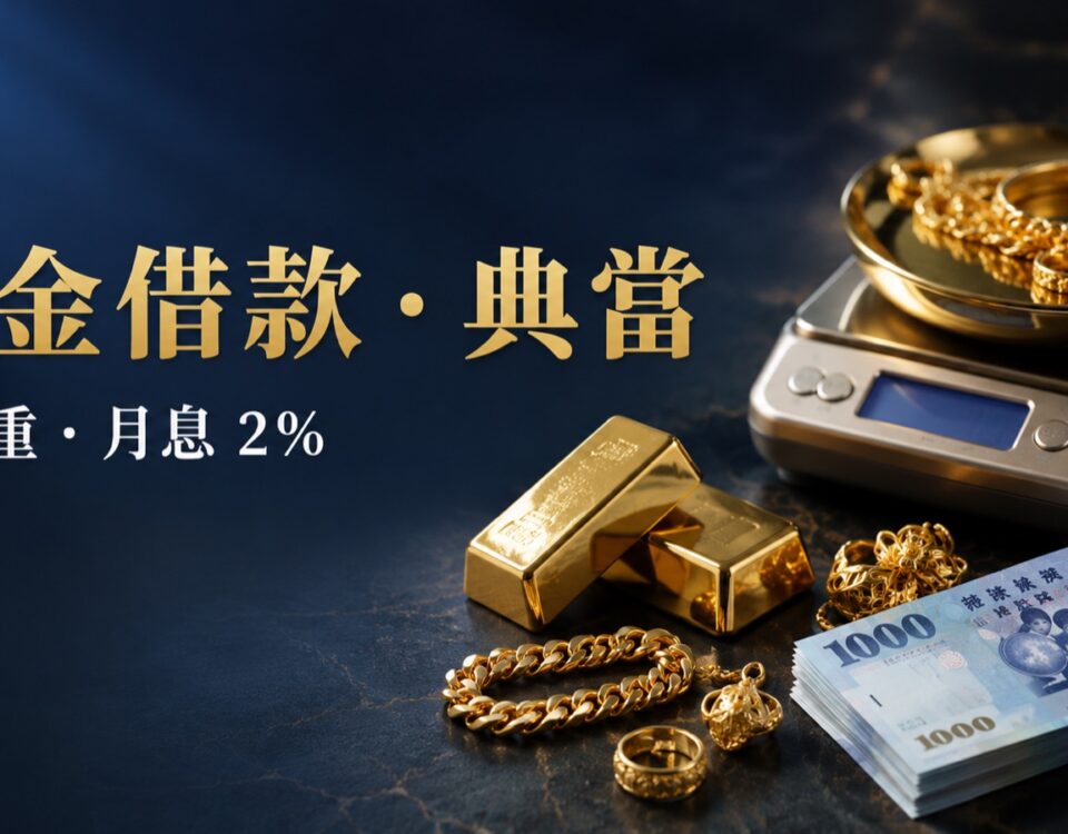 黃金借款典當,不扣重、月息2%｜東興台中當舖