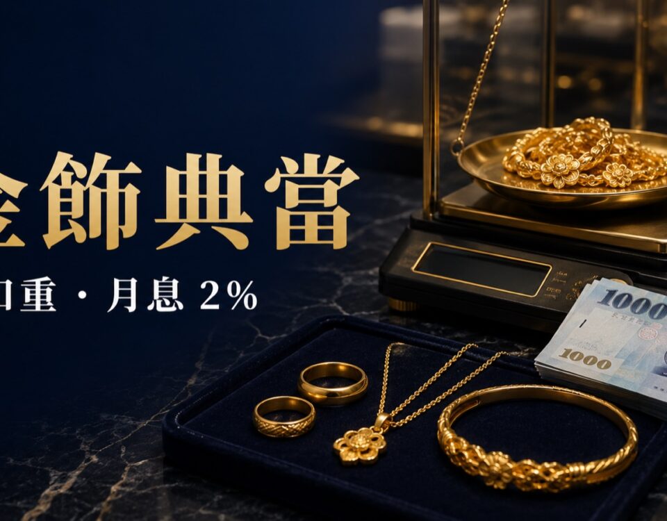 金飾典當,不扣重、月息2%｜東興台中當舖