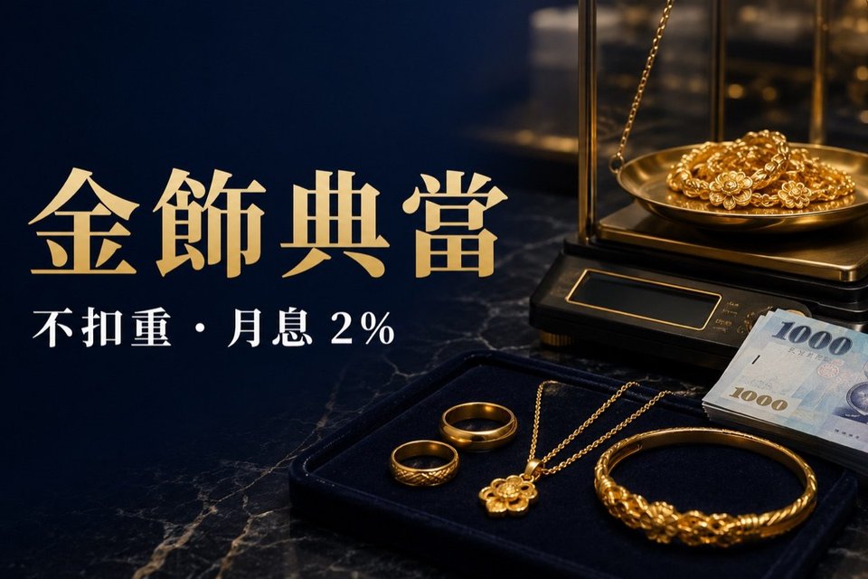 金飾典當,不扣重、月息2%｜東興台中當舖